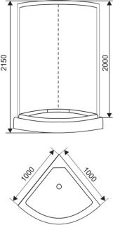 Душевая кабина Arcus style S-13G 100х100х215